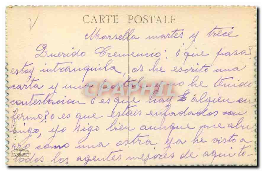 CPA Marseille Palais Longchamp  — Rückseite