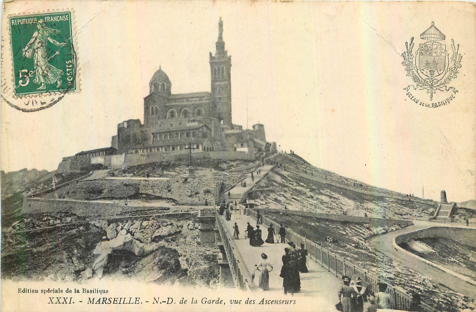 CPA Marseille N D de la Garde vue des Ascenseurs 