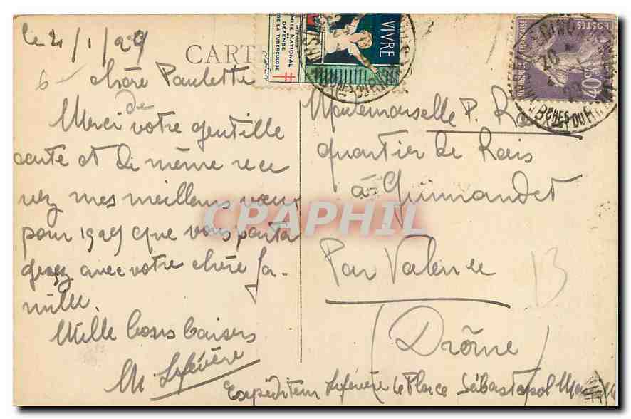 CPA Marseille N D de la Garde et les Iles  — Verso