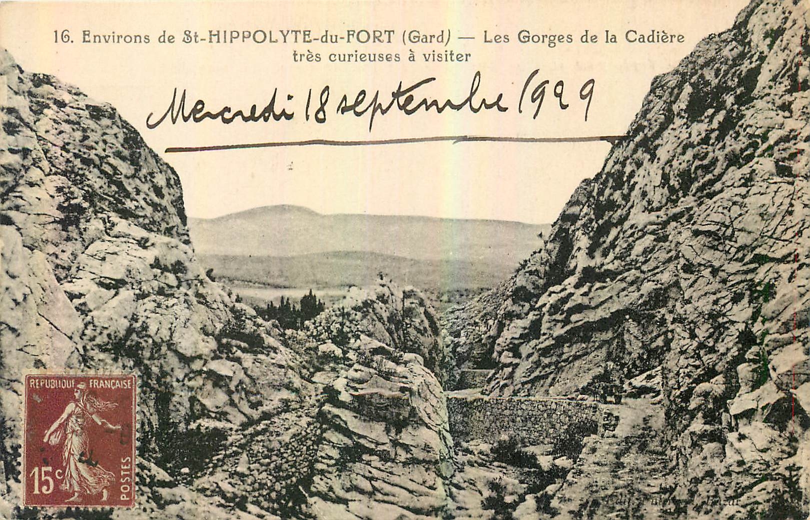 CPA Environs de St Hippolyte du Fort Gard Les Gorges de la Cadiere tres curieuses a visiter 