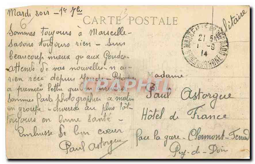 CPA Marseille Le Palais Longchamp  — Rückseite