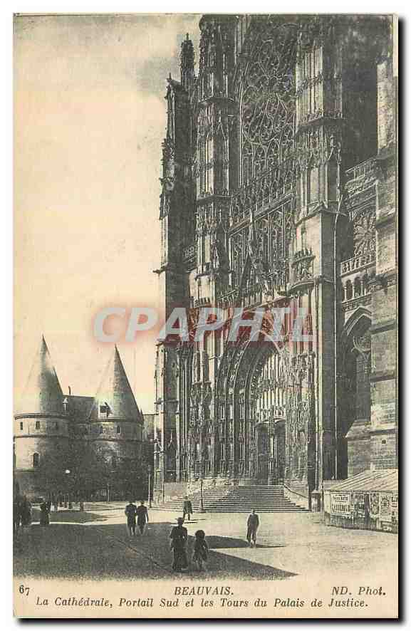 CPA Beauvais La Cathedrale Portail sud et les Tours du Palais de Justice 
