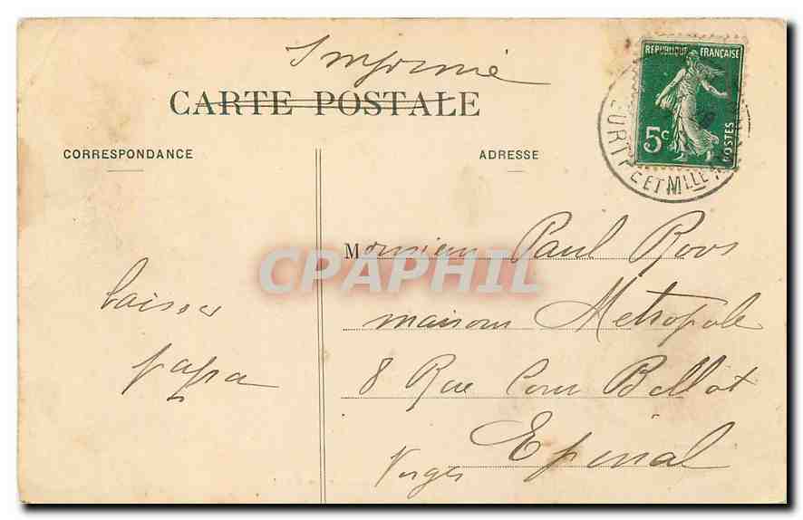 CPA Etain Le Chateau de la Fontaine au Rupt  — Rückseite