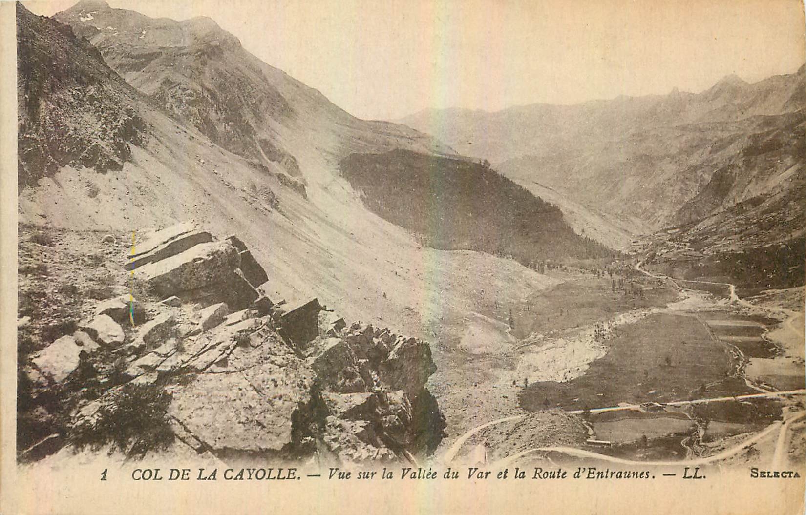 CPA Col de la Cayolle Vue sur la Vallee du Var et la Route d'Entraunes 