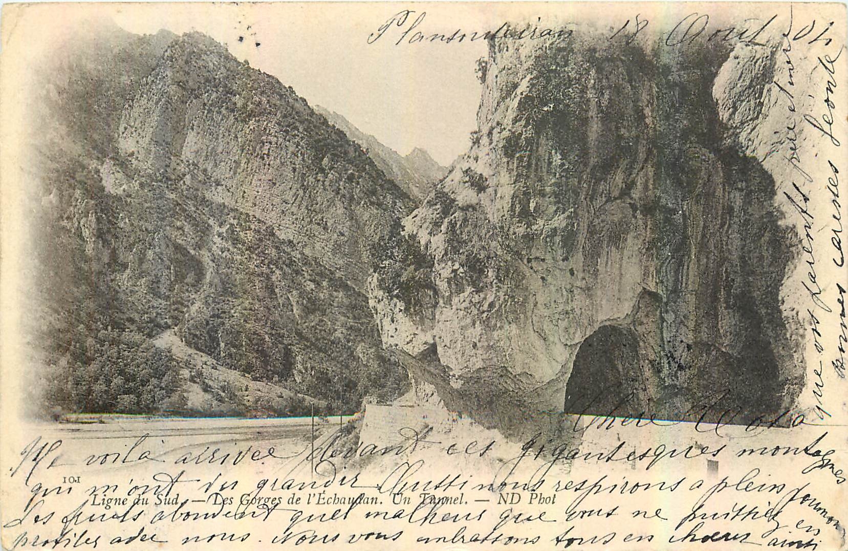 CPA Ligne du Sud Les Gorges de l'Echaudan Un Tunnel 