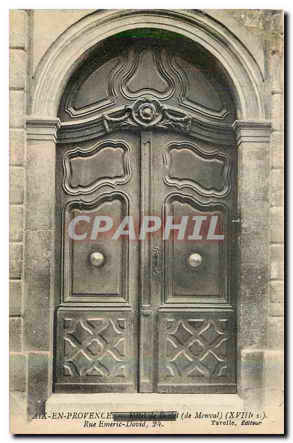 CPA Aix en Provence Hotel de Monval Rue Emeric David 24 