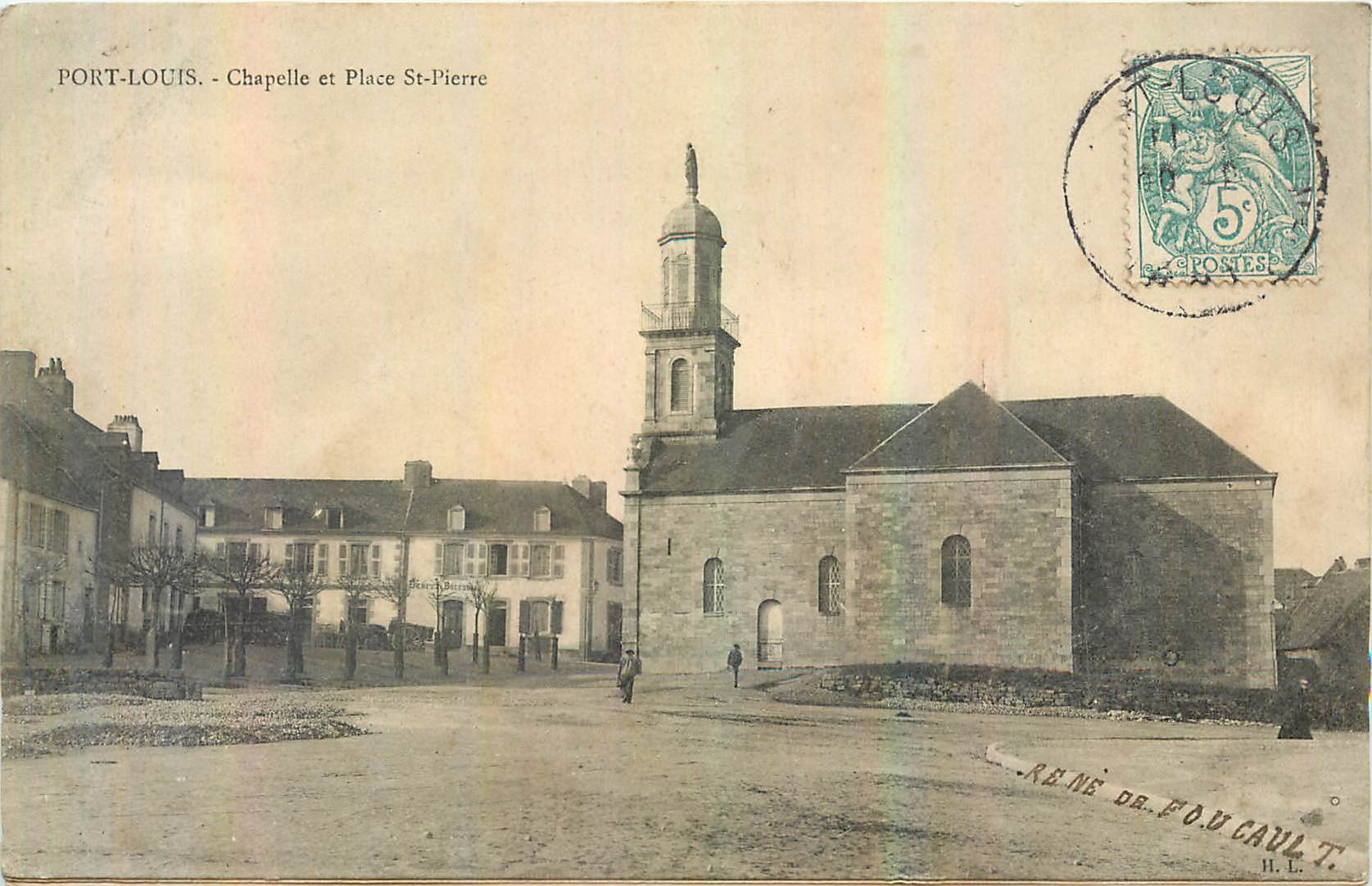 CPA Port Louis Chapelle et Place St Pierre 