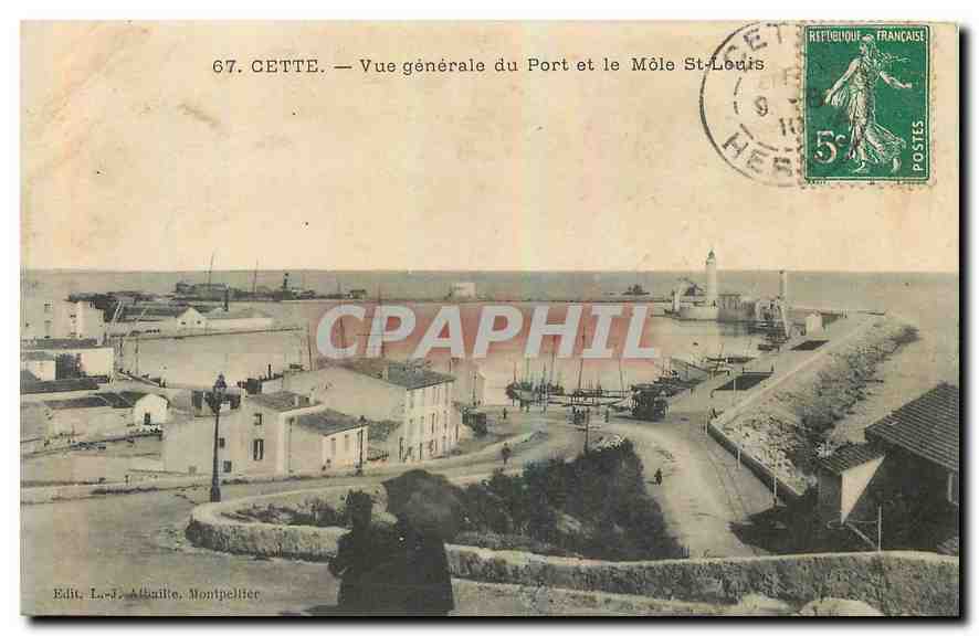 CPA Cette Vue generale du Port et le Mole St Louis 