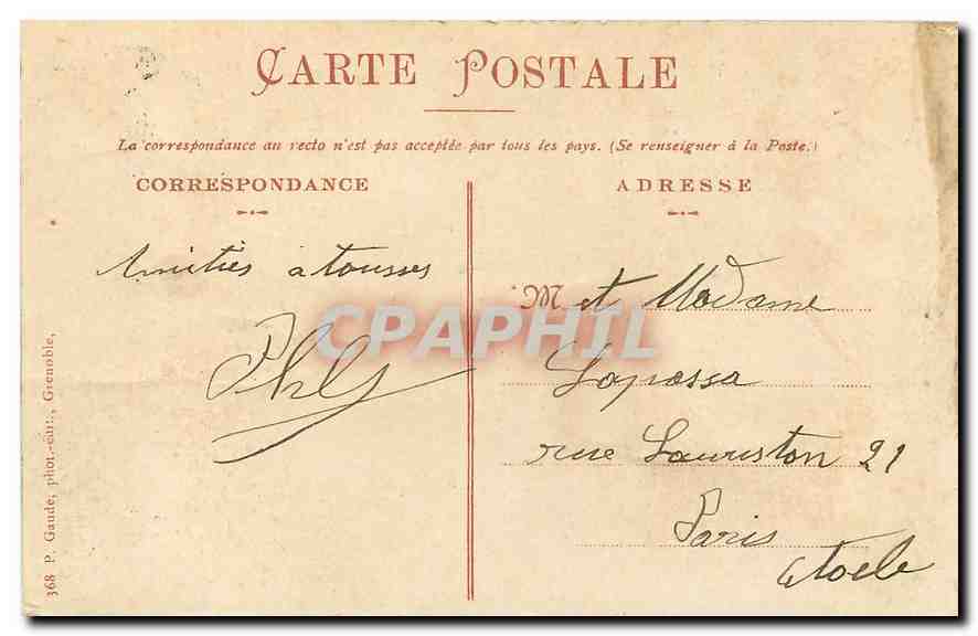 Grenoble — L'Isère et la Chaîne des Alpes — P. Gaude, pilote-cités — Rückseite