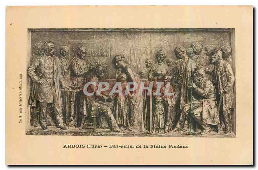 CPA Arbois Jura Bas relief de la Statue Pasteur 