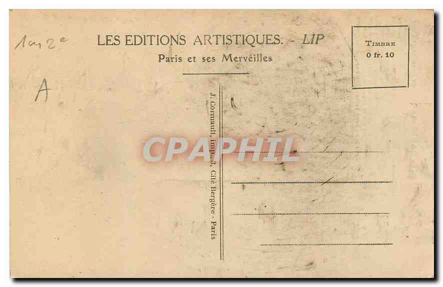 CPA Paris La Tour de Jean sans Peur  — Rückseite
