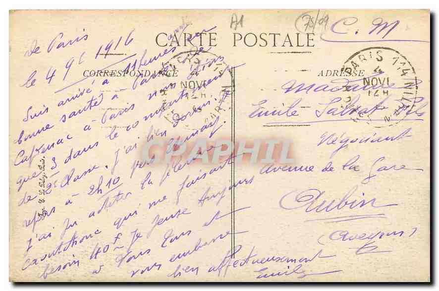 CPA Paris Coupole de l'Opera  — Verso