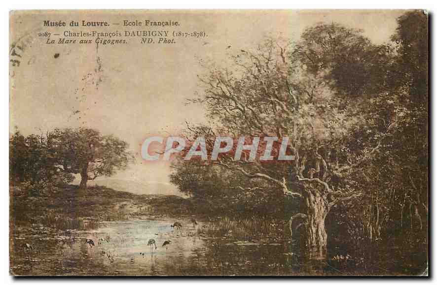 CPA Musee du Louvre Ecole Francaise Charles Francois Daubigny La Mare aux Cigognes 
