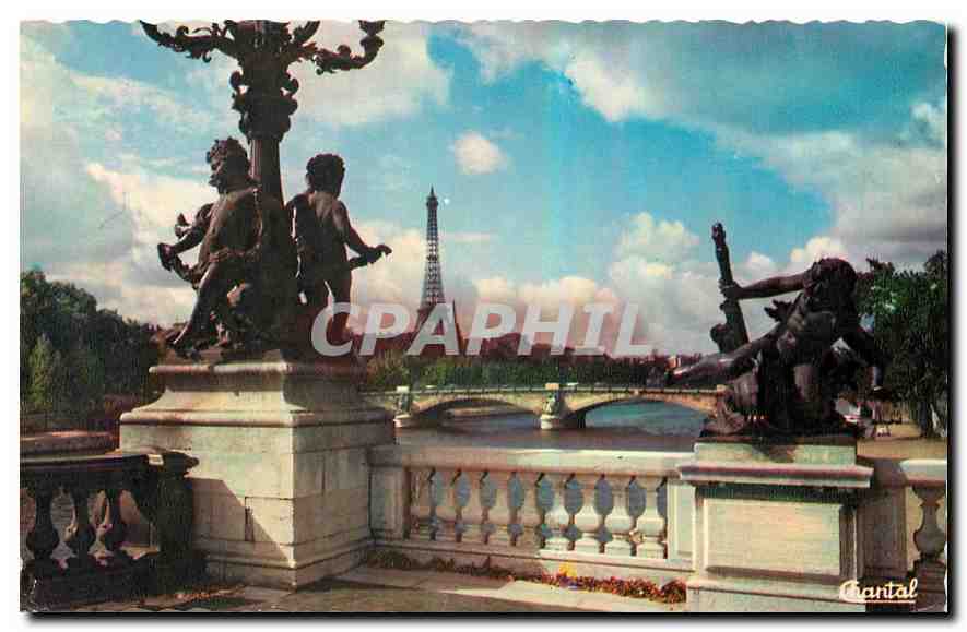 CPA Paris La Tour Eiffel vue de la Place de la Concorde 