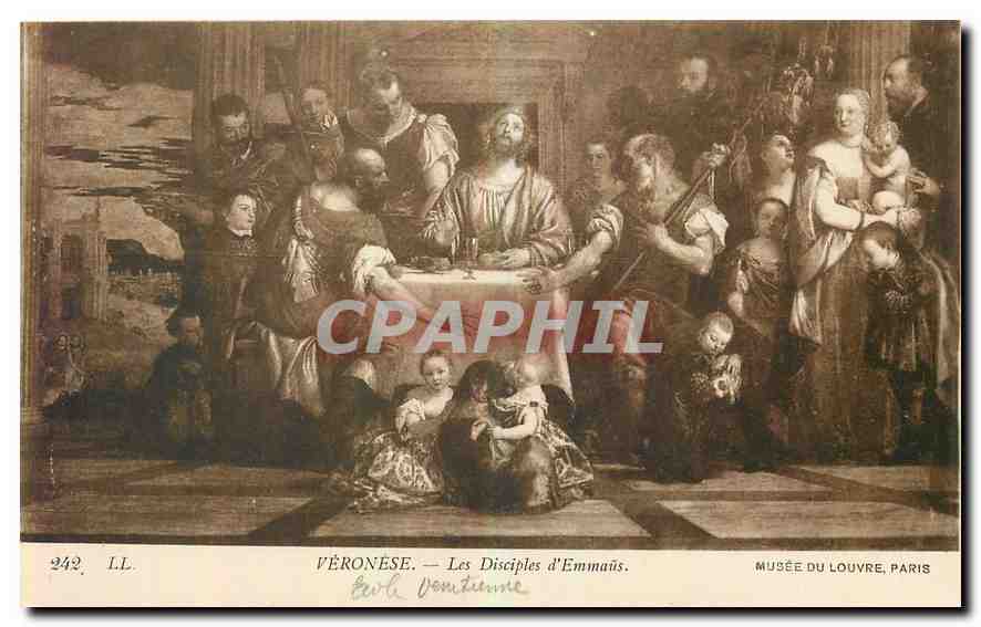 CPA Veronese Les Disciples d'Emmaus Musee du Louvre Paris 