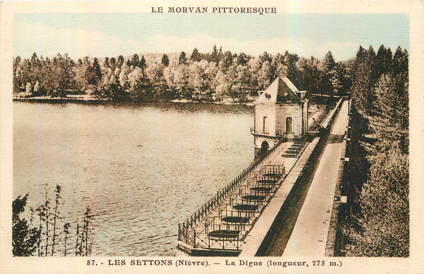 CPA Le Morvan Pittoresque Les Settons Nievre La Digue 