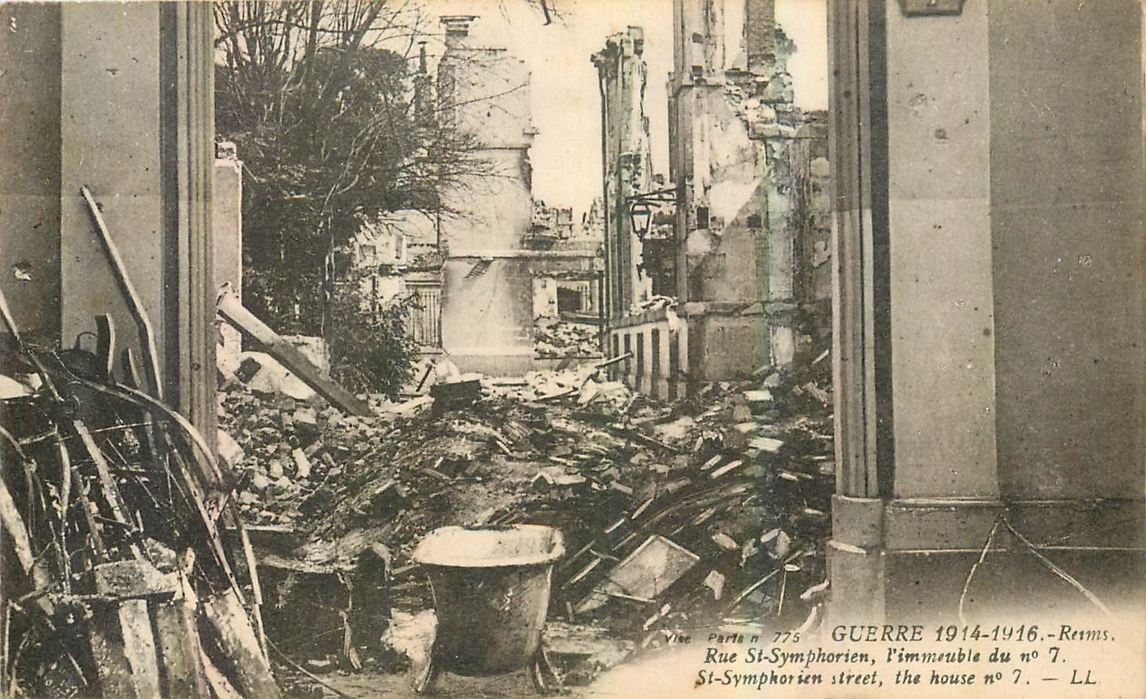 CPA Guerre 1914-1916 Reims Rue St Symphorien 