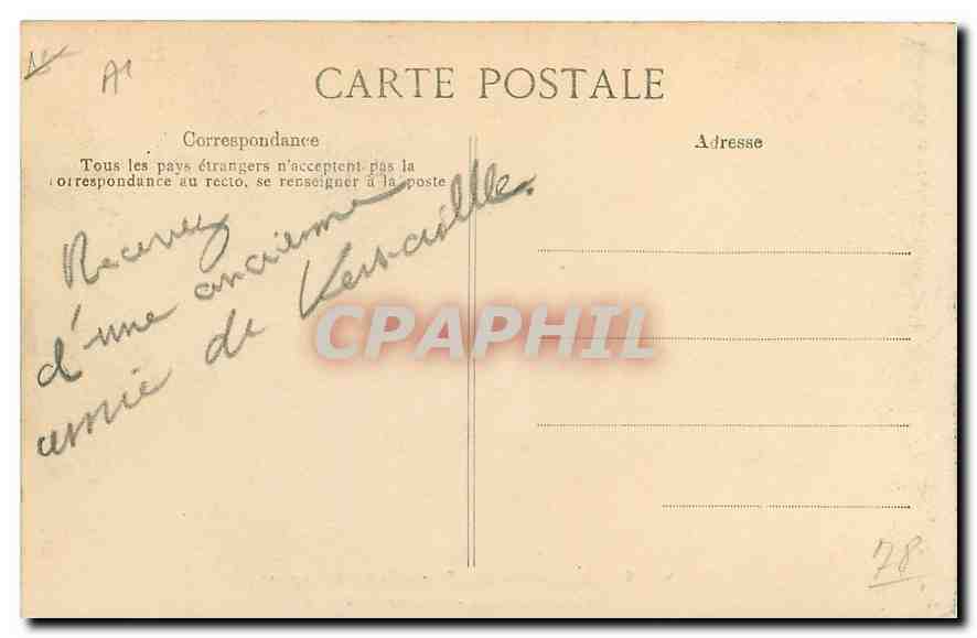 CPA Versailles Grandes Eaux Bassin de Neptune  — Verso