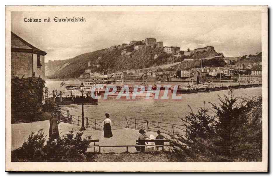 Allemagne Coblenz mit Ehrenbreitstein CPA (beayu ship)