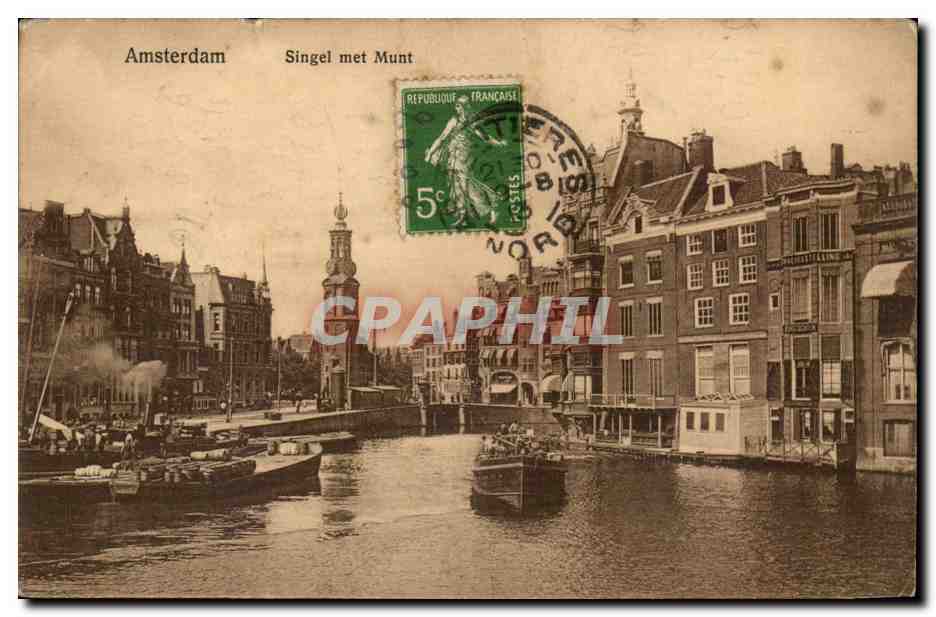 Pays Bas Amsterdam CPA Singel met Munt