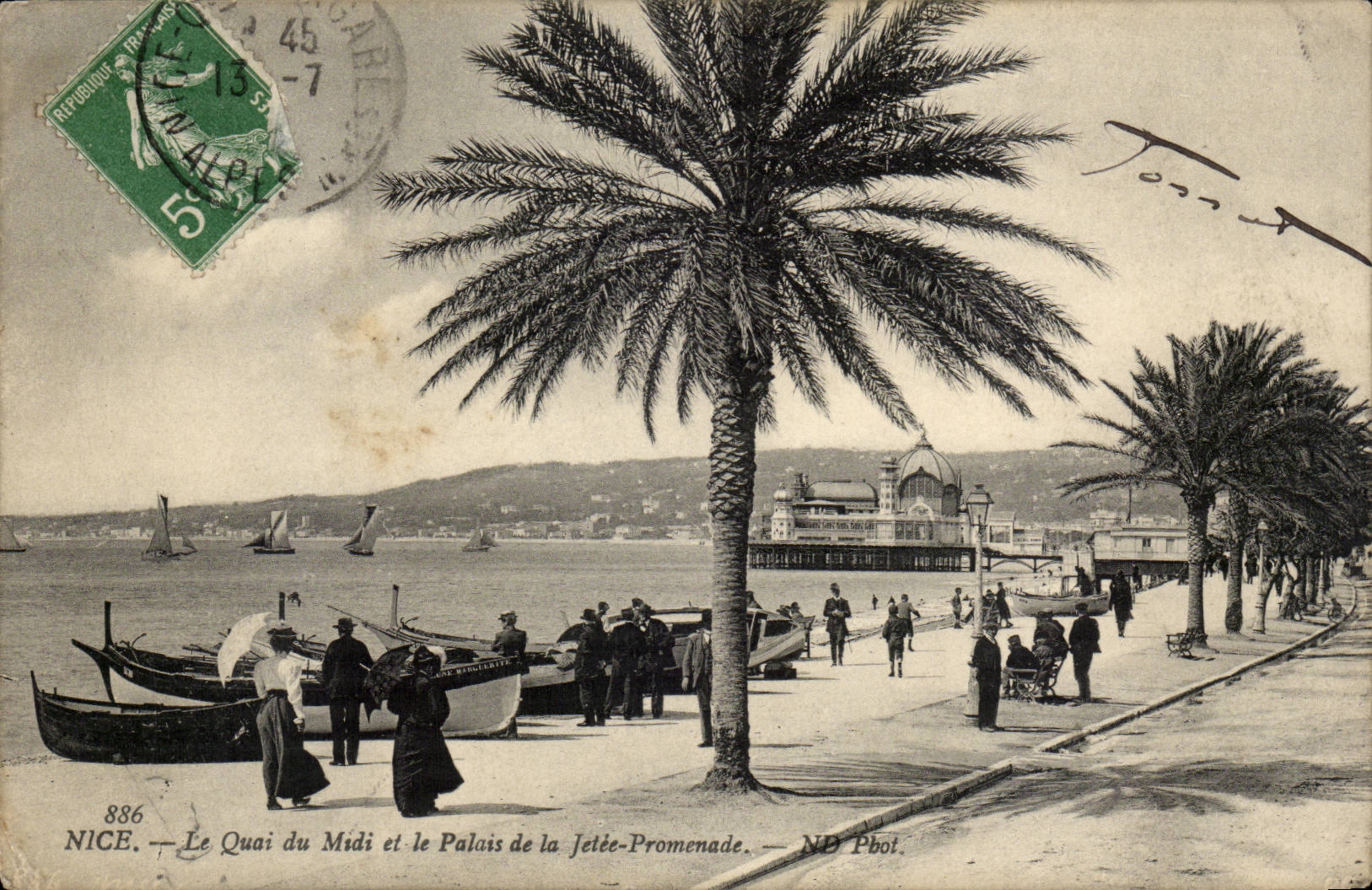 Nice CPA Le quai de Midi et le palais de la jetee promenade