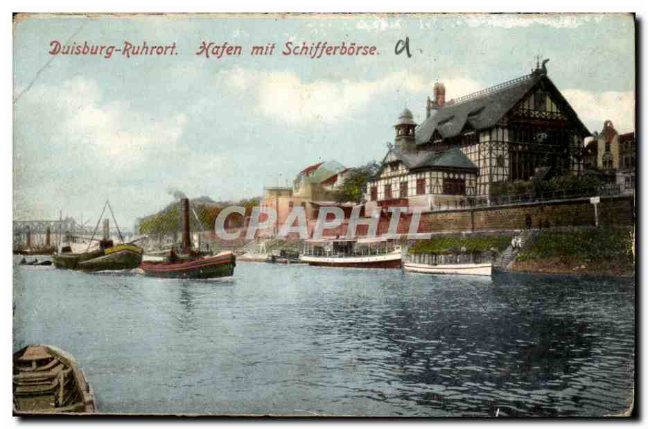 Allemagne Germany CPA Duisburg Ruhrat Kassen mit Schifferborse