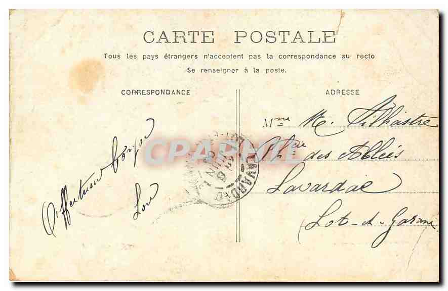 CPA Paris Eglise Saint Vincent du Paul  — Verso