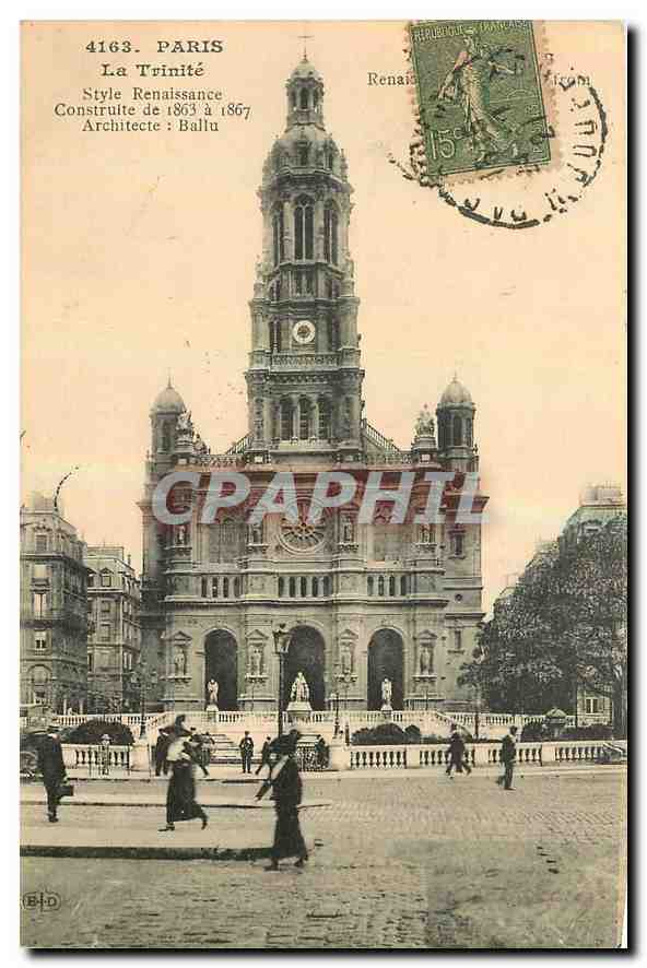 CPA Paris la Trinite Style Renaissance construit de 1863 1867 