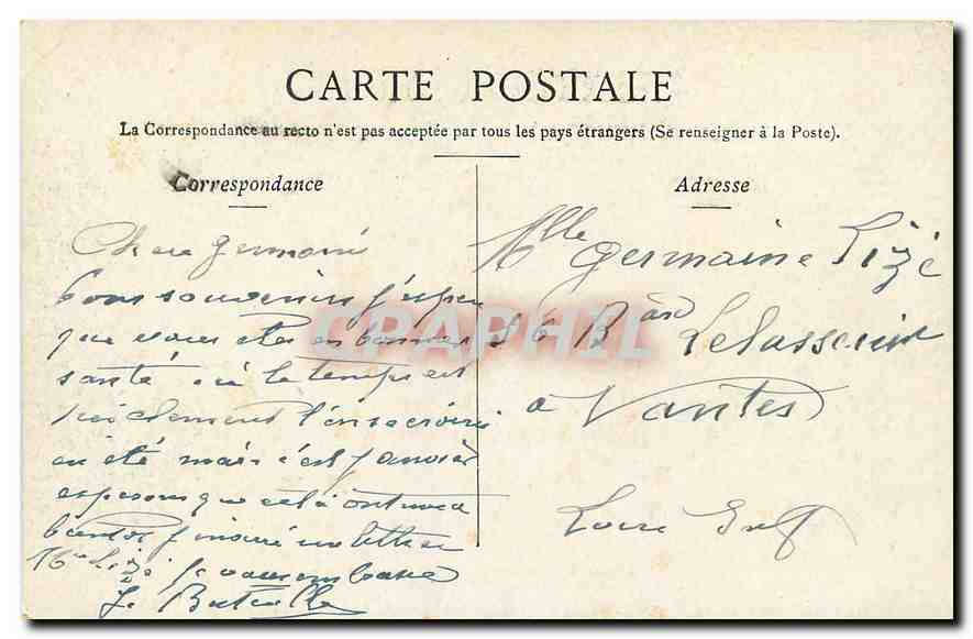 CPA Paris la Madeleine et Rue Royale  — Rückseite