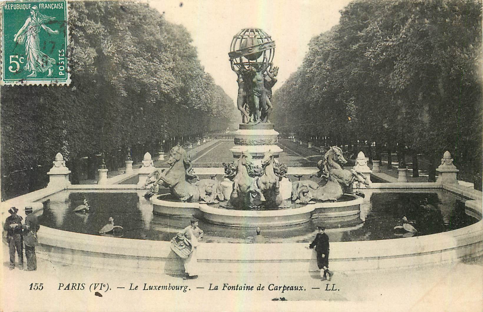 CPA Paris VI le Luxembourg la Fontaine de Carpeaux 