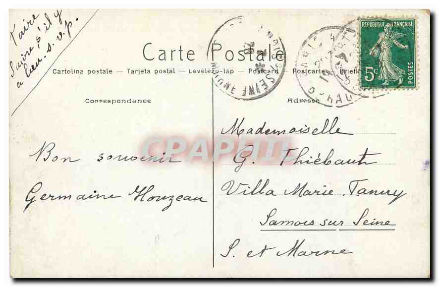 CPA Paris la Gare de l'Est  — Rückseite