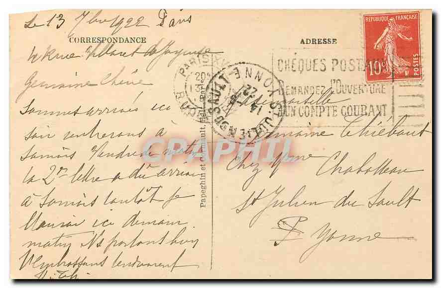 CPA Paris la Conciergerie et le Pont au Change  — Verso