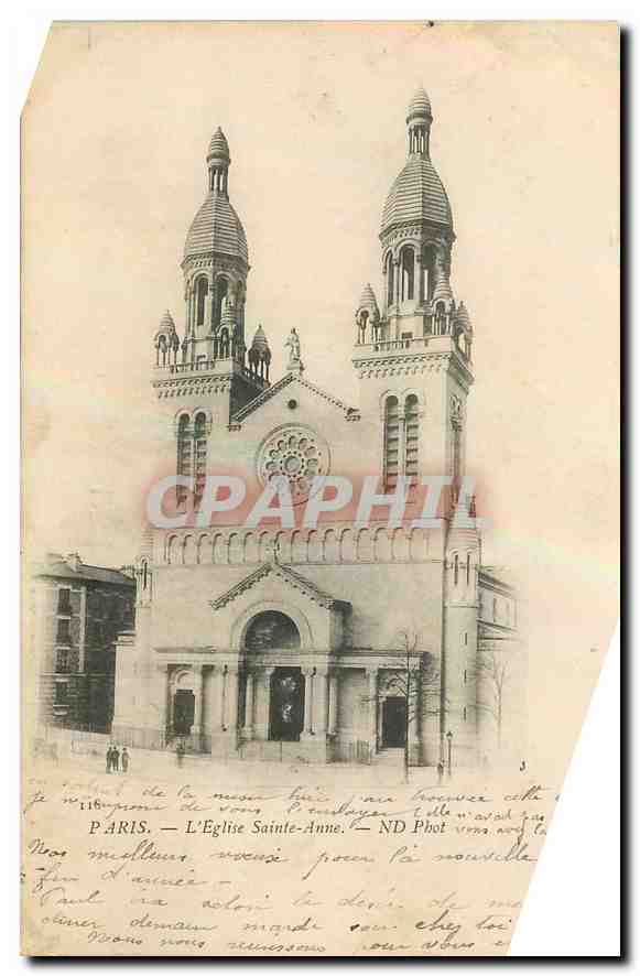 CPA Paris l'eglise Sainte Anne 