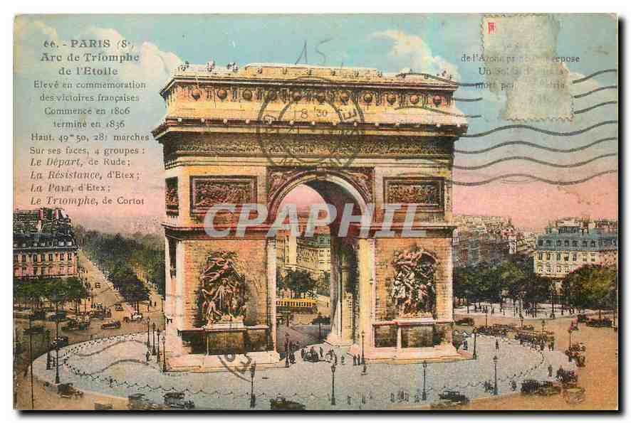CPA Paris arc de Triomphe de l'Etoile 