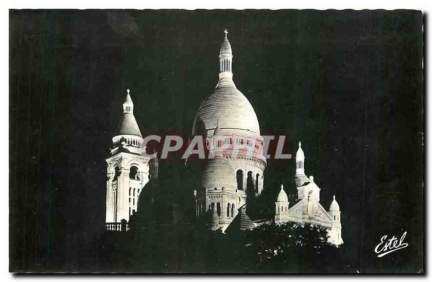 CPA Paris le Sacre Coeur Illumine 