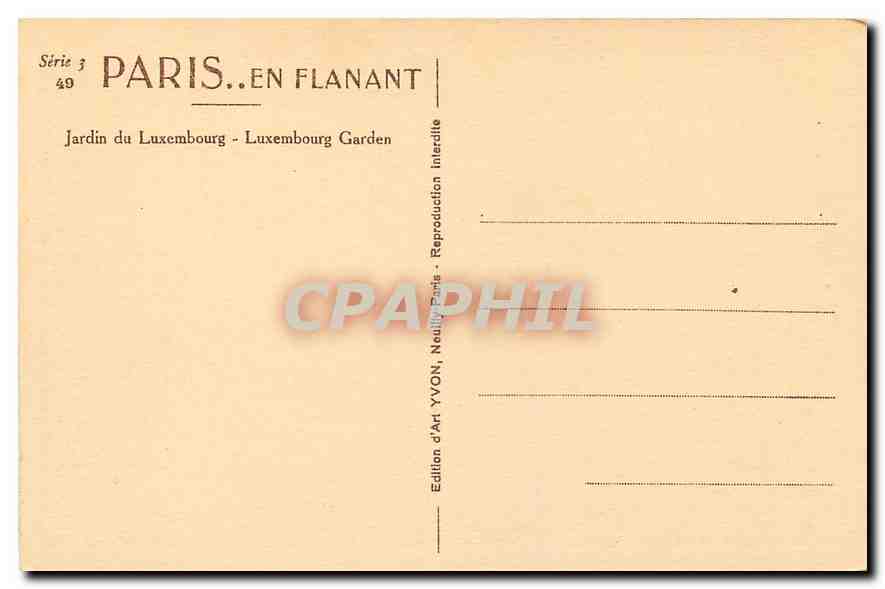 CPA Paris en Flanant Jardin du Luxembourg  — Rückseite