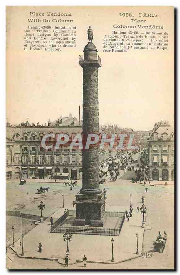 CPA Paris Place Colonne Vendome 