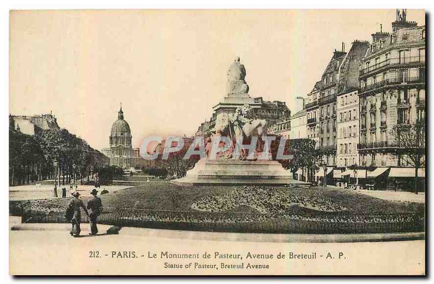 CPA Paris le Monument de pasteur Avenue de Breteuil 