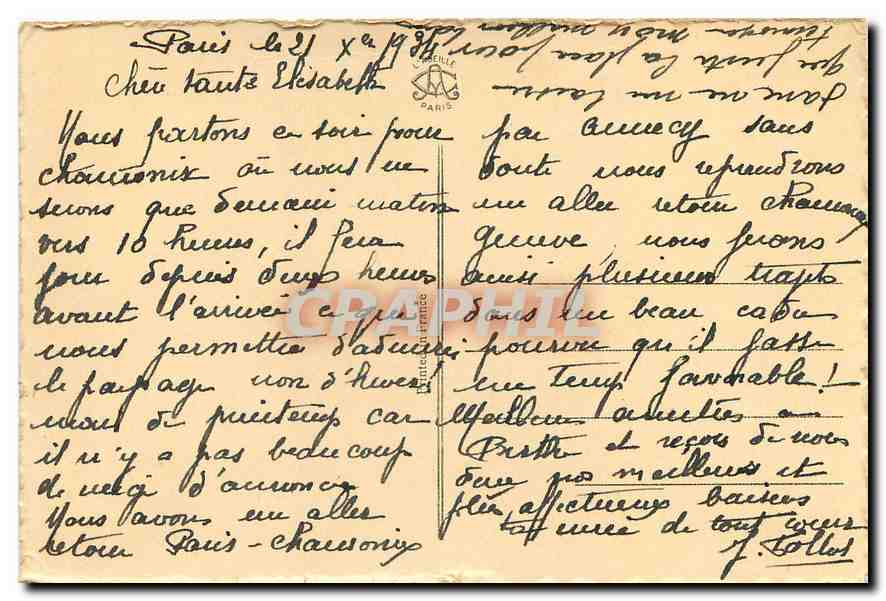 CPA Paris le Sacre Coeur de Montmartre  — Rückseite