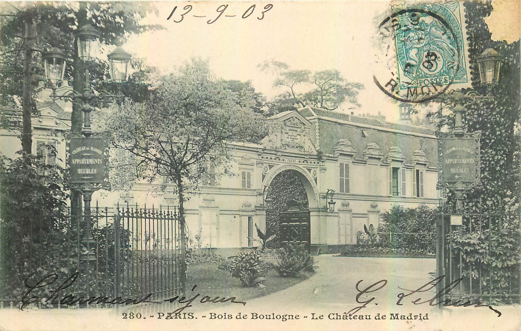 CPA Paris Bois de Boulogne le Chateau de Madrid 