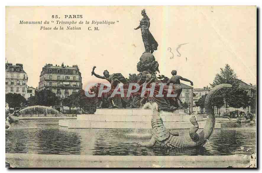 CPA Paris Monument du Triomphe de la Republique Place de la Nation Crocodile