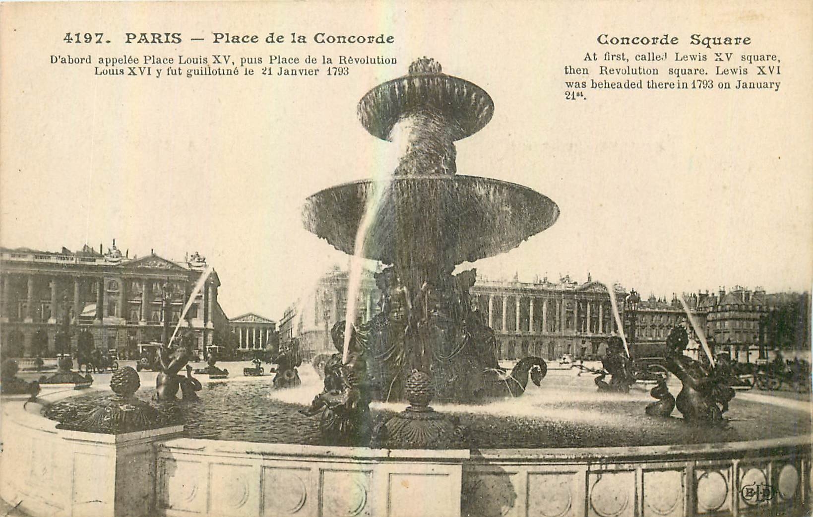 CPA Paris Place de la Concorde d'abord appelee Place Louis XV puis Place de la Revolution 