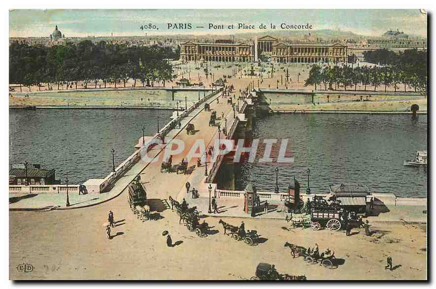 CPA Paris Pont et Place de la Concorde 