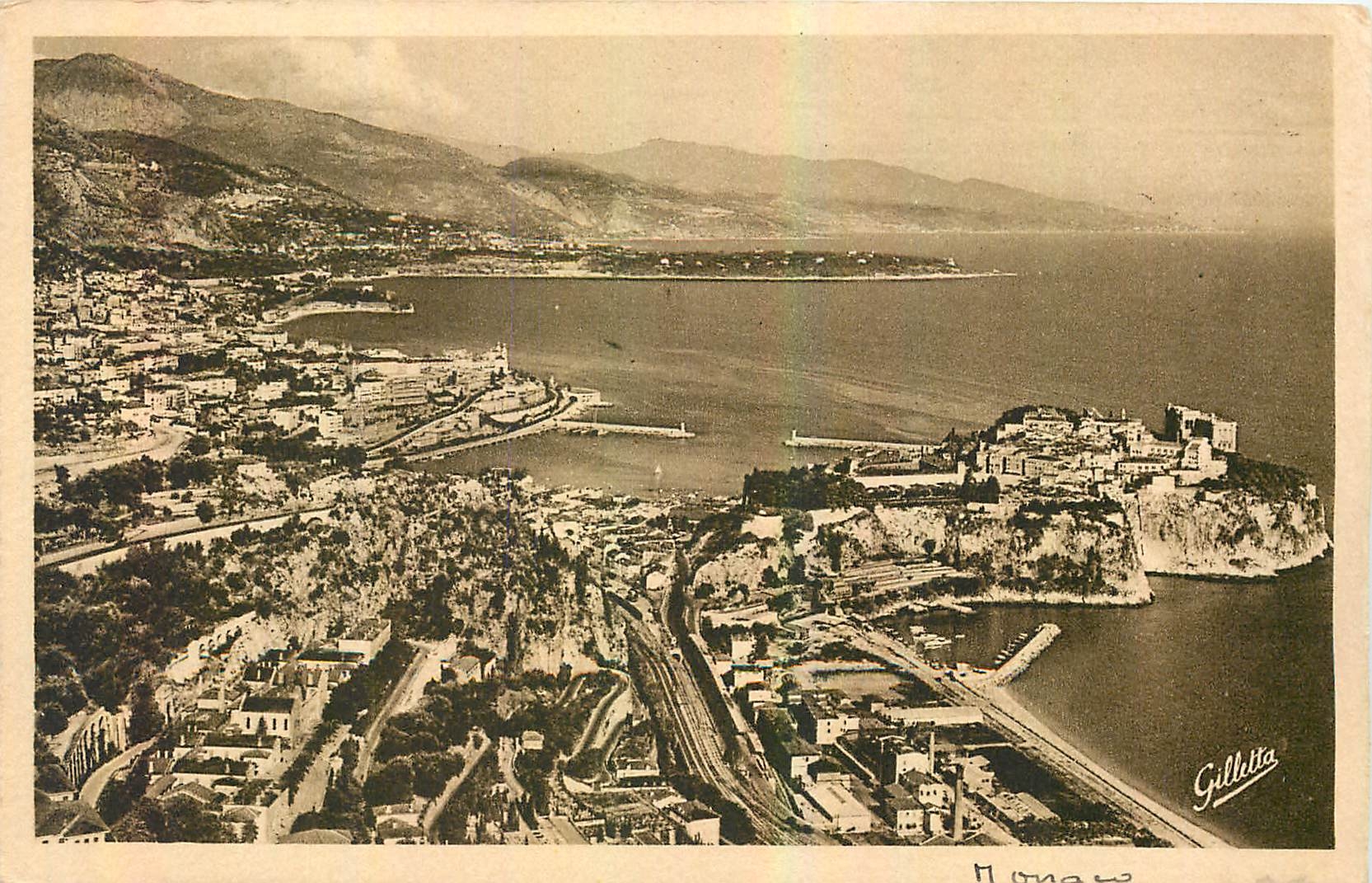CPA Cote d'Azur Artistique vue generale de la Principaute de Monaco 