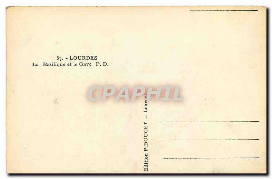 CPA Lourdes la Basilique et le Gave  — Verso