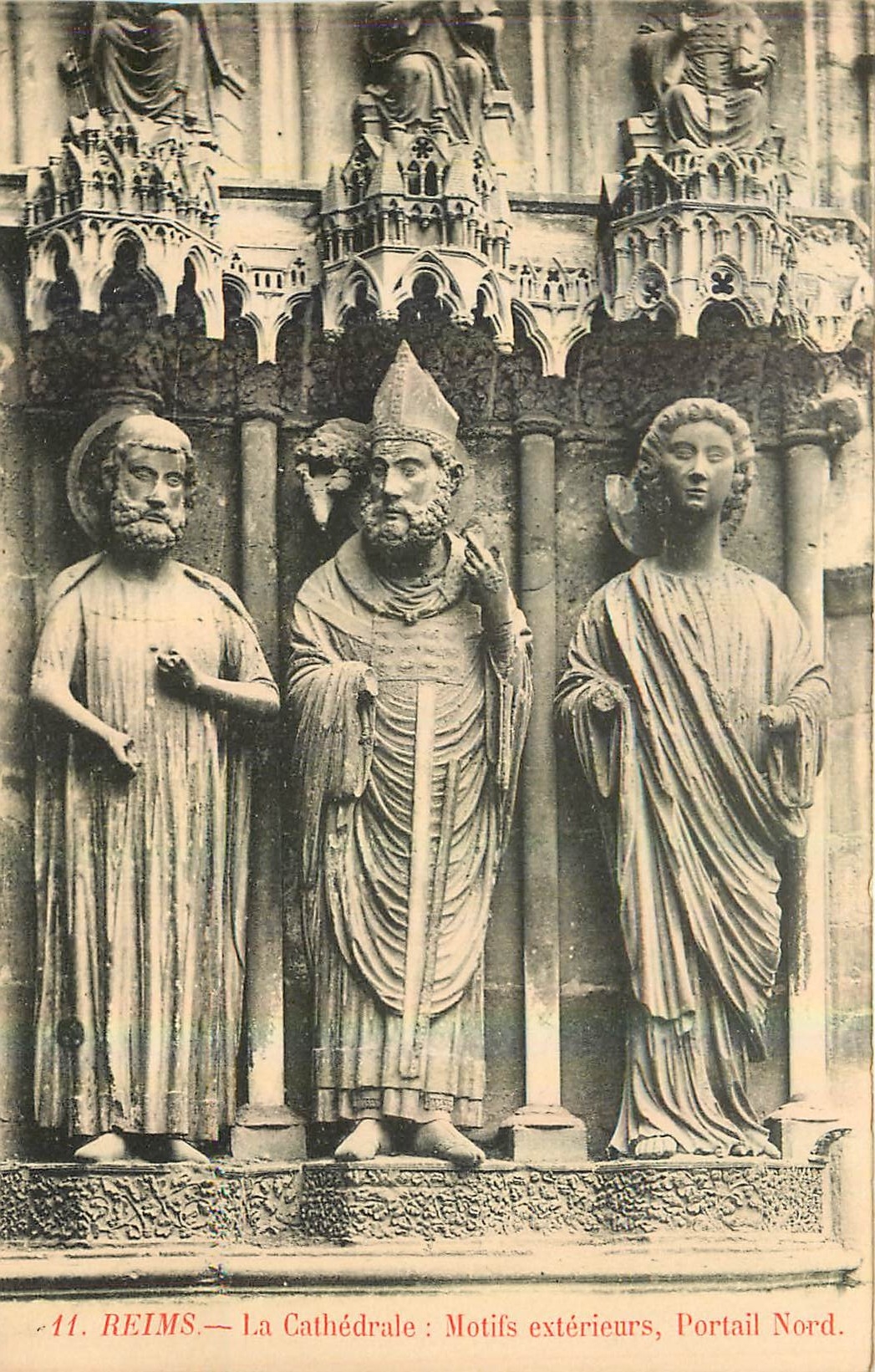 CPA Reims la Cathedrale Motifs exterieurs Portail Nord 
