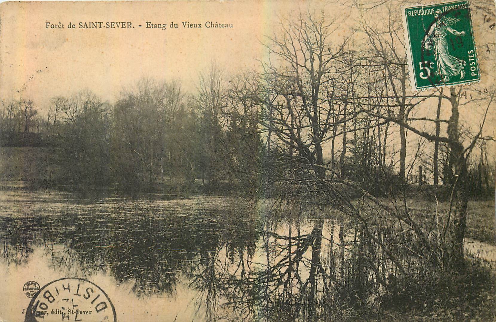 CPA Foret de Saint Sever Etang du Vieux Chateau 