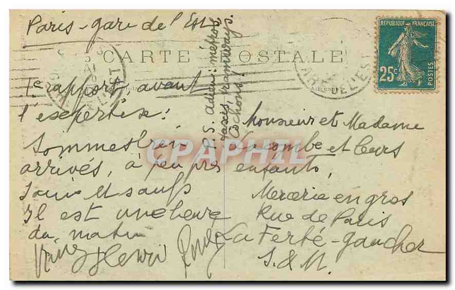 CPA Saint Cyr sur Morin S et M la Chute du Choiset  — Back