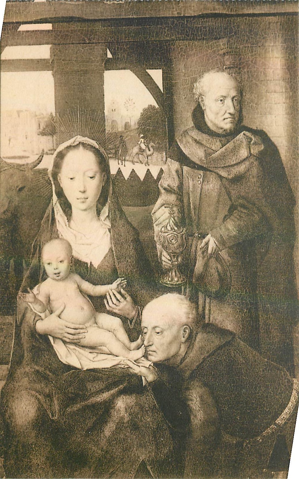 CPA Memling l'Adoration des Mages Detail du Triptyque la Vierge et l'Enfant Bruges Hopital Saint Jea