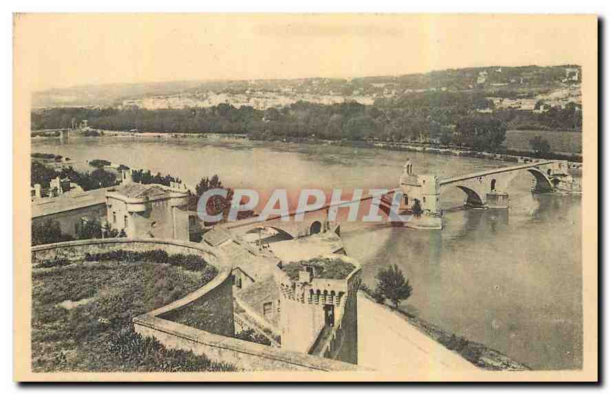 CPA Avignon le Pont Saint Benezet et la Vallee du Rhone 